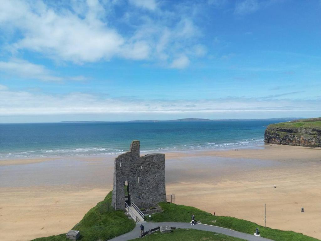 Ballybunion beach and castle