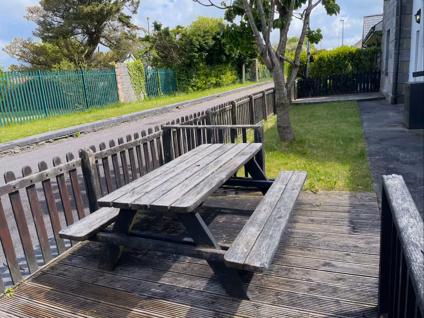 Outdoor table and seating