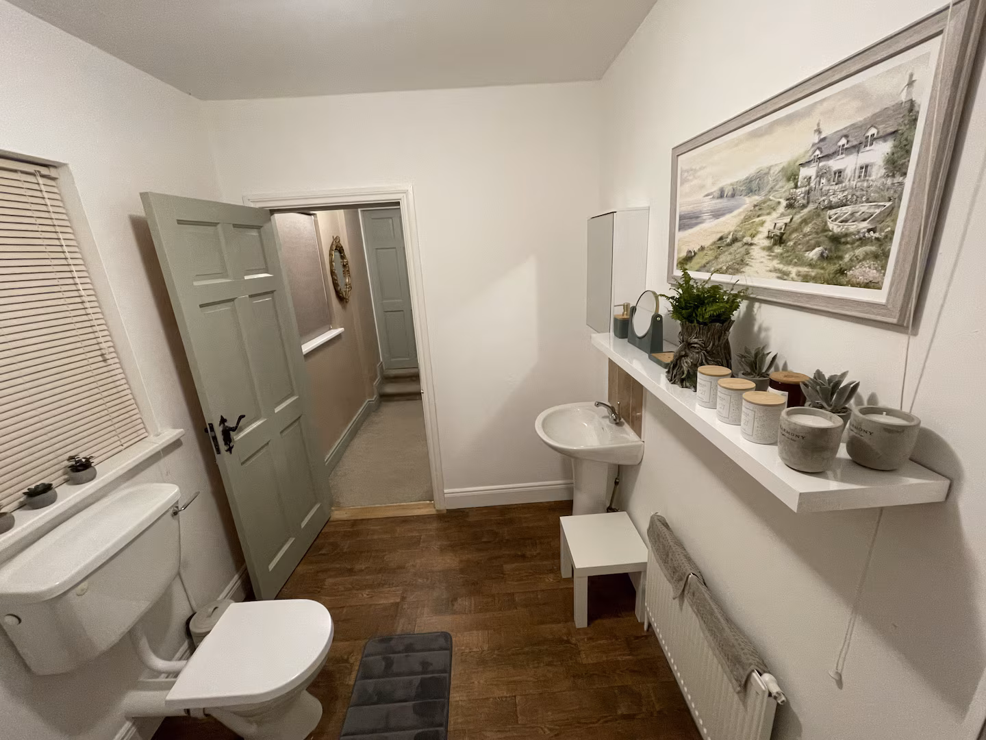 Located upstairs opposite bedroom one and adjacent to the kids room
