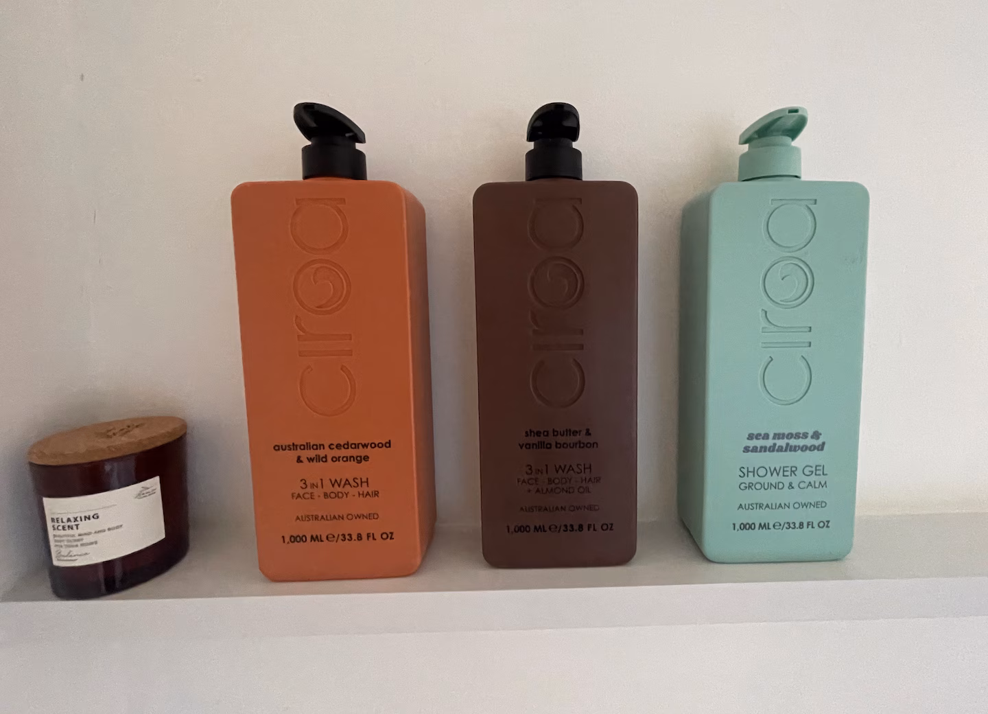 A selection of toiletries are provided