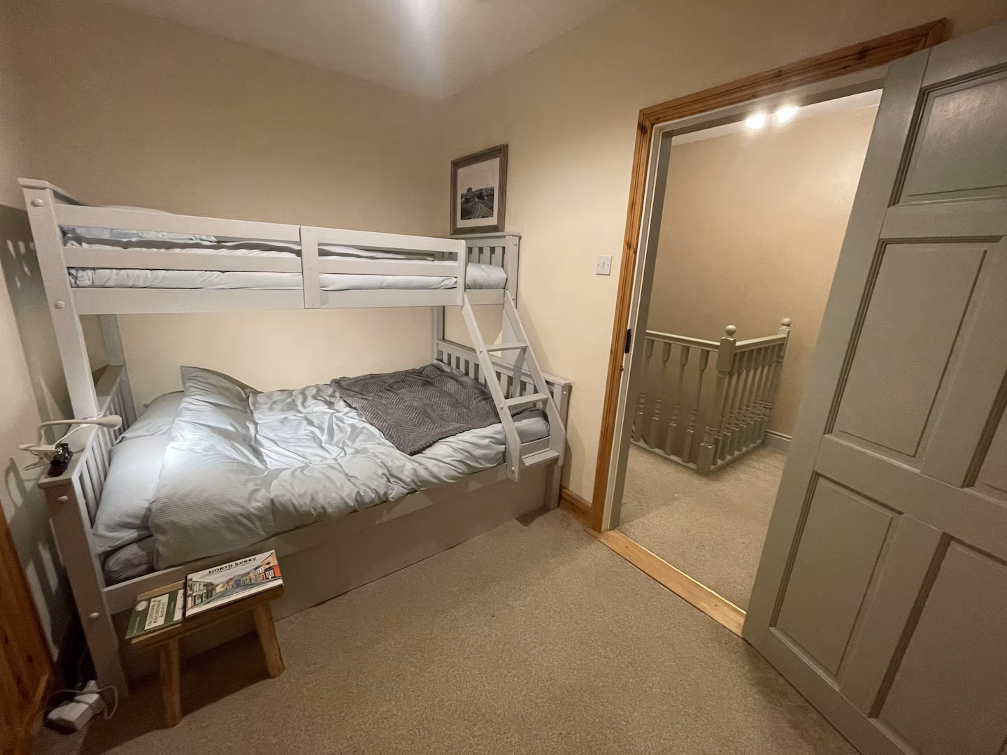 Double bed with single top bunk