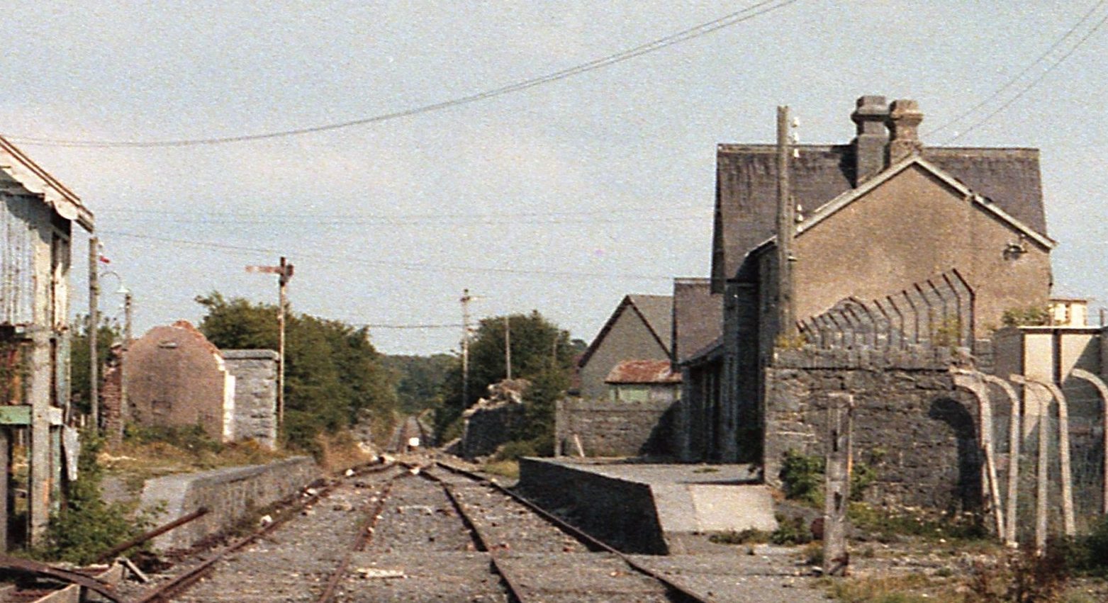 Former railway line through Listowel in 1984